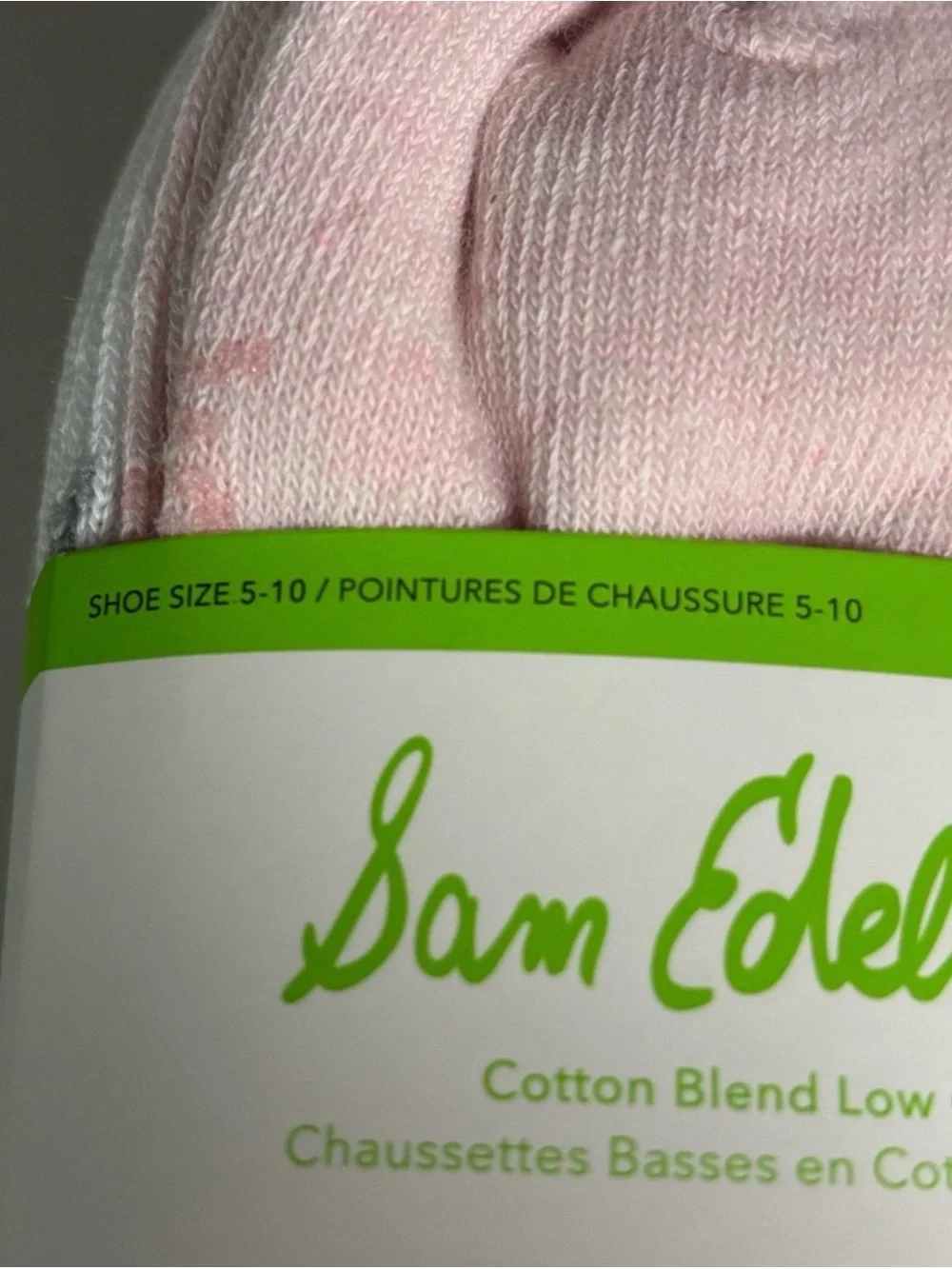 New Sam Edelman Socks Women’s 10 Pair Pink & White Cotton Blend Low Cut Socks